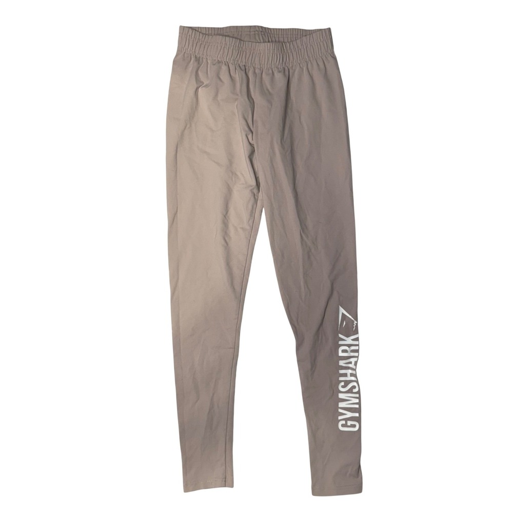 Gymshark Womens Leggings Taupe Mauve Logo Graphic Activewear Tights Size S